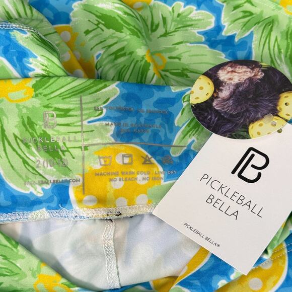 Pickleball Bella Skort Womens 2 Kick Pleat Athletic Tennis Palm Tree NEW Medium - Picture 3 of 8